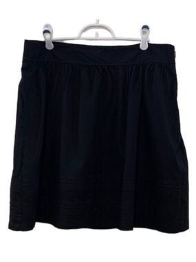 Ann Taylor LOFT Pintuck Voile Skirt Black Size 10 100% Cotton